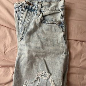 Aeropostale Light Blue Distressed Women's Straight Leg Jeans